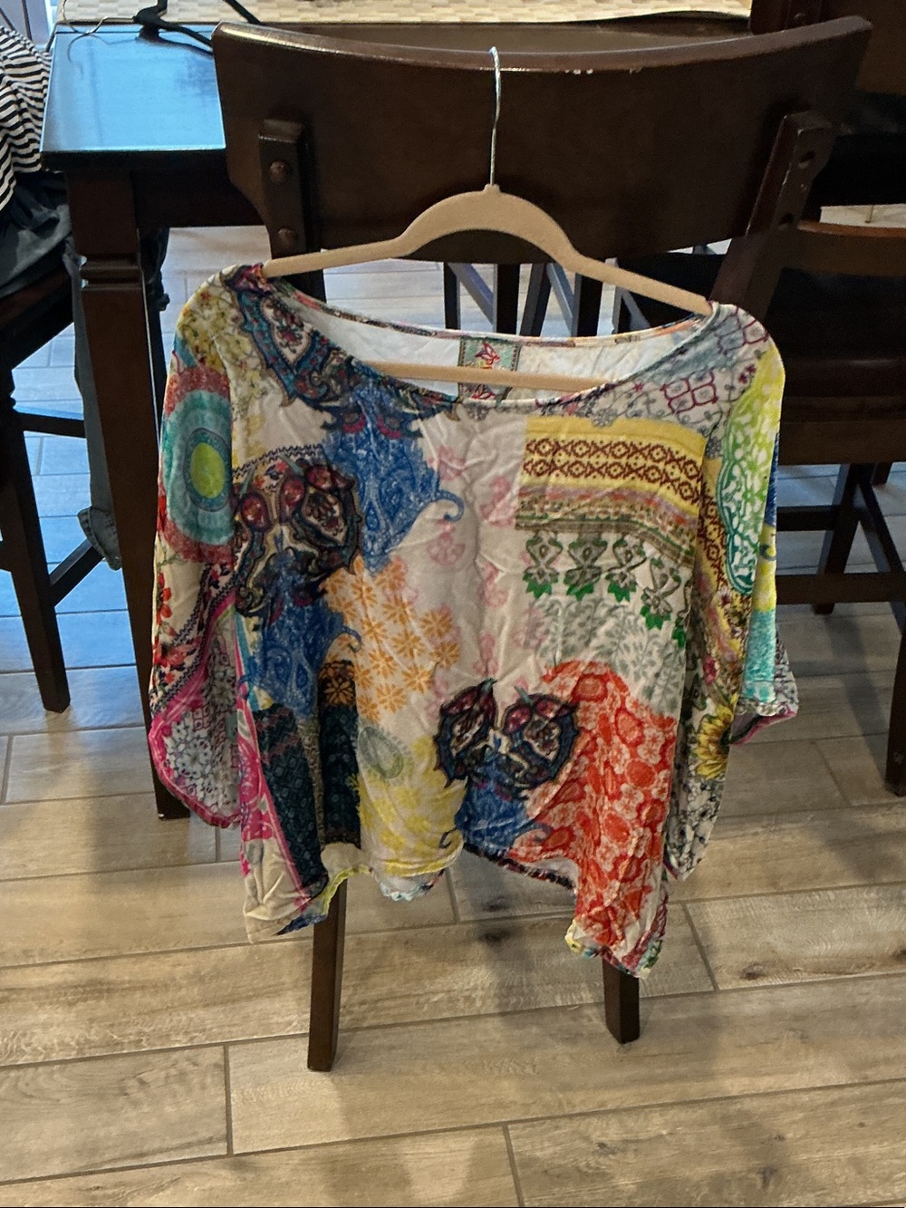 Johnny Was Multicolor Patchwork Boatneck Tunic - Bright Mixed Hues